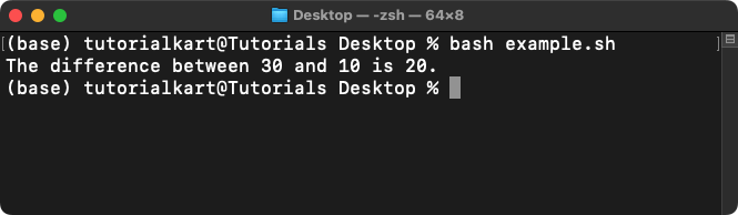 Bash Subtraction Using Arithmetic Expansion